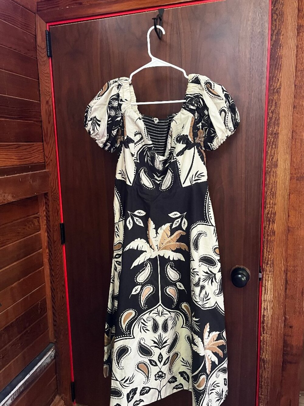 Maeve Puff-Sleeve Sweetheart Midi Dress by Anthropologie -Size 12 - worn once